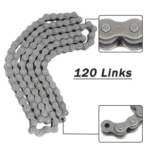 Beefed Up Heavy Duty 80H Roller Chain With 10 Ft Length And Connecting Link Carbon Steel Construction ANSI Chain No 80H 120 Links