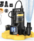 1 Hp Automatic Pool Cover Pump With 4500 GPH Submersible Water Pump, External Sensor Switch And Three Quarter Inch Check Valve Adapter