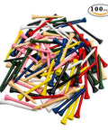 Pro-Grade Natural Wood Golf Tees Set Of 100 In Multiple Colors And Sizes 3-1/4 Inches 2-3/4 Inches 2-1/8 Inches Tall Tees shown