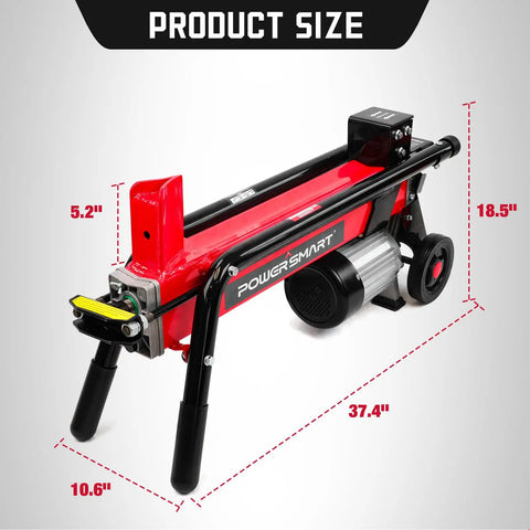 Do It All 2 In 1 Electric Log Splitter And Wood Chipper Bundle dimensions 37.4x18.5x10.6 inches, product size label visible