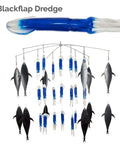 Blackflap Mauler Squid Dredge for Marlin Magnet Fishing Electric Blue with 36 Inch Titanium Steel Aussie Hubbed Fixed Dredge Bar