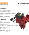 Heavy Duty 115V Three Speed Circulator Pump Replacement For Commercial Heating Featuring 17 GPM Flow close-up showing cast iron housing and composite impeller.