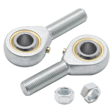 POSB8 One Half Inch Male Rod End Bearing With Jam Nuts Set Of 2 Right Hand Thread One Half Twenty TPI Self Lubricating Joint Rod Ends For CNC Equipment Robotics Automotive Tools Rock Solid Heavy Duty, two rod ends with nuts