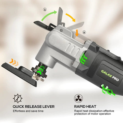 Badass 20V Cordless Oscillating Multi Tool With 15 Piece Accessory Kit And Rapid Charge Lithium Battery For Demolition And Precision Detail Work A True Job Site Beast To Buy Today quick release lever and rapid heat display