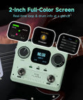 Dual Footswitch Stereo Looper Pedal For Guitar And Bass With Screen Auto Record shown on guitar body