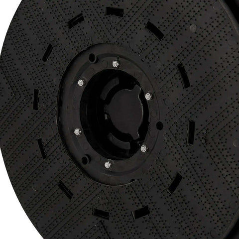 Close-up of bottom pad holder on Corded Dual Speed Floor Machine Workhorse With 20 Inch Cleaning Width Stainless Steel Build