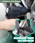 Using Eight-Piece Lug Nut Socket Set With Spline Sockets For 5/6/7/12 Lug Nuts to remove car wheel at less than 600 Nm torque.