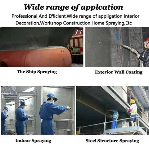 Portable Airless Paint Sprayer Packing 1600 Watt Muscle And Two Point Five Liter Per Minute Output For Butter Smooth Wall Coats and spray applications on ship and walls.