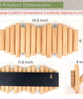 Foldable Wall Coat Rack With Five Hidden Hooks showing dimensions; 14.5 x 6.7 inches; side and back view included