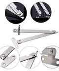 4 Pcs Stainless Steel Folding 180 Degree Lid Support Hinges Lid Stay For Furniture Cabinets Cupboards And Doors Durable Anti Rust Construction