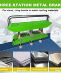 Three Station Edge Roller Bender for Roofing Sheet Metal with 0 to 90 Degree Angles Fits 29 to 22 Gauge Steel