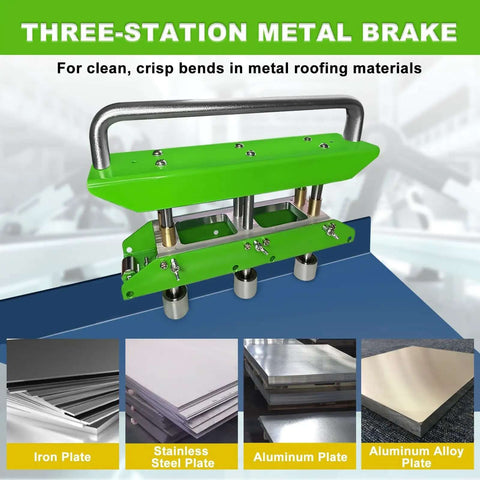 Three Station Edge Roller Bender for Roofing Sheet Metal with 0 to 90 Degree Angles Fits 29 to 22 Gauge Steel