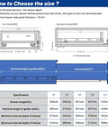 How to choose size for Top Notch Concealed Soft Close Undermount Drawer Slides 15 Inch Pair with specifications.