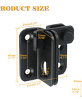 Heavy Duty Stainless Steel Flip Latch With Slide Bolt In Matte Black dimensions diagram