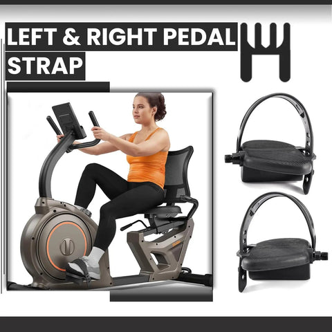 Right Foot Pedal Set For Indoor Bicycles Gray With Toe Clips Cage And Adjustable Strap on stationary bike, NordicTrack compatible