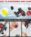 Pro Level Cordless Paint Sprayer Fits Milwaukee M18 Battery 1000Ml Hvp Spray Gun showing disassembly for cleaning.