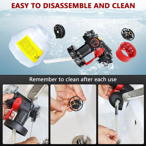 Pro Level Cordless Paint Sprayer Fits Milwaukee M18 Battery 1000Ml Hvp Spray Gun showing disassembly for cleaning.