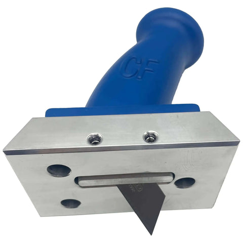 Pro Grade Pre Insulated Duct Panel Cutter Kit featuring cutter head, blue handle, metal blade for polyurethane duct panels