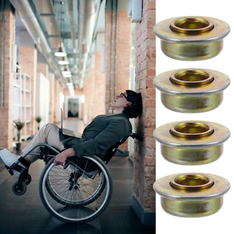 Wheelchair Front Fork Bearings Kit Four Piece Set For Walker Fork Stem Bearings And Front Wheel Maintenance next to wheelchair