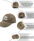 Funny RV Pilot Hat For Women Saying Enjoy The Journeys Camper Road Trip Vacation Cap With Adjustable Strap shown from multiple angles.
