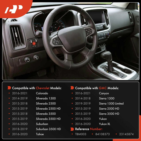 Interior dashboard view showing installed Trailer Brake Control Switch For Chevy Silverado Suburban Tahoe GMC Sierra Canyon Yukon 2014 To 2021 Replacement 23145874 Plug And Play Easy Install Beefed Up Fit Tow Ready Vehicle Towing Compatibility