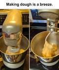Coated Dough Hook Attachment For KitchenAid Stand Mixers Fits K45 K45SS KSM90 KSM150 Tilt Head Bowls 4.5 To 5 Quart in use