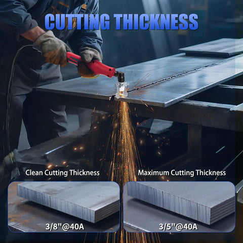 Plasma Cutter With Built In Air Compressor 40A 120V IGBT Inverter Digital Cutting Machine For Clean 3/8 Inch Cut And 3/5 Inch Max Cut High Frequency Quality Build in use cutting metal.
