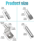 Upgraded 4 Styles Shelf Pins Kit With 5mm And 1/4 Inch Nickel Shelf Support Pegs For Cabinets And Bookshelves size chart