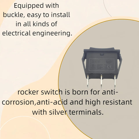 Three Pin Three Position On Off On Rocker Switch Black For Car Boat Auto Home Electronics Hella Durable Heavy Duty Easy Install Anti Corrosion And Acid Resistant With Silver Terminals For Long Lasting Performance, 3 pins