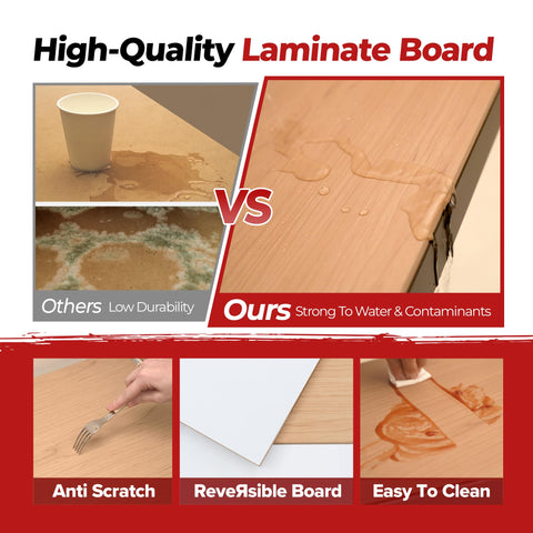 High-Quality Laminate Board comparison showing durability, water resistance, and ease of cleaning for superior use.