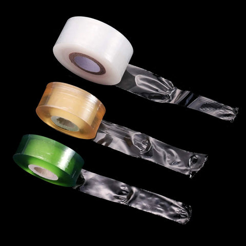 Grafting Tape For Fruit Trees, 3 Pack Stretchable Floristry Film In 3 Colors displayed on black background