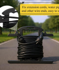 Heavy Duty Extension Cord And Hose Reel With Carrying Handle For Easy Yard Setup, Rugged ABS H Shape Organizer in use outside