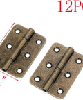 Pair of 2 Inch Vintage Door Hinges Antique Bronze Iron Folding Butt Hinge With Screws For Cabinets Drawers Doors Jewelry Boxes