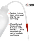 1 Liter Clear Polyethylene Wash Bottle With Tough As Nails Build, Screw Cap And Flexible Delivery Tube For Easy Liquid Dispensing Includes Tube Cap Built To Last, Temperature Safe From Minus 50C To 80C, Resistant To Acids And Alcohols, close-up of tube