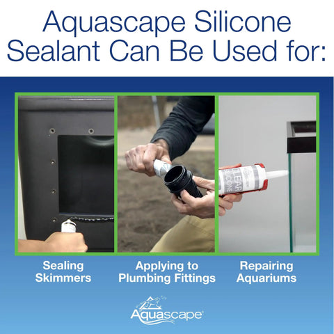 Clear Silicone Sealant For Ponds And Aquariums That Is Safe For Fish And Plants, 10.1 Ounce Caulk Tube For A Watertight Bond In Terrariums