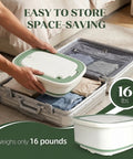 No Sweat Portable Washing Machine And Slick Foldable Washer With 1.8 Cubic Foot Capacity weighs 16 lbs and fits in a suitcase.