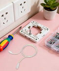 LED Tube Lamp Wire With 3 Pin Double End Connector Flexible Power Extension Cable For Under Cabinet Lights And Tube Lights on pink surface