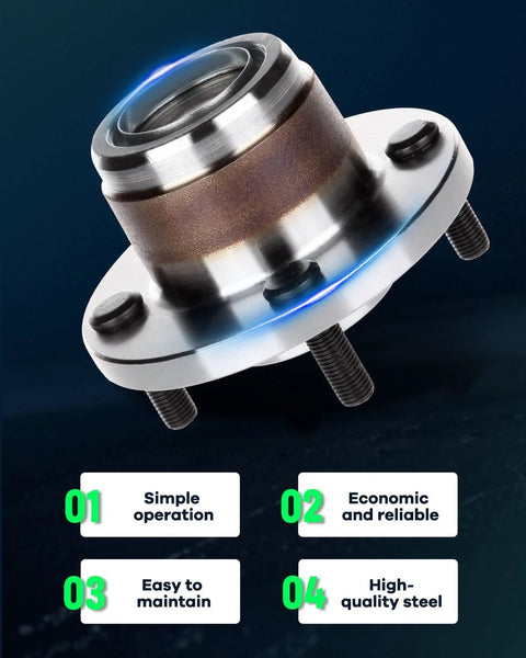 Rear Wheel Hub Bearing Assembly Set For Ford Focus 2001 To 2009 With Four Lug No ABS 2 Pack OE 521002 close-up view