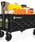 Lightweight Folding Wagon Cart With Wheels Portable Outdoor Utility Cart For Grocery Camping Shopping Beach Garden And Sports Gear Large Capacity For Easy Hauls On The Go loaded with camping items and gear