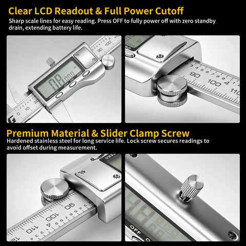 Six Inch Digital Vernier Caliper With Precision Glass Scale And Hardened Steel Body Delivers Dead On Readings For Shop Jobs And Diy Projects Seeking Slick Measurements Without Breaking A Sweat