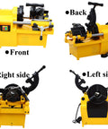 Heavy Duty Electric Pipe Threader 220V Threading Cutter For 1/2 To 2 Inch Steel Pipes, showing all four sides including front, back, right and left views.