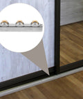 Heavy Duty Sliding Door Window Pulley Wheel With Double Bearing Track Guide Roller image showing three wheels for smooth sliding action.