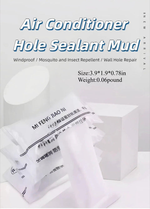 Air Conditioner Hole Sealant Mud, 3.9*1.9*0.78in, windproof and insect repellent for wall hole repair and sealing.
