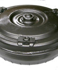 Beefed Up 12 Inch High Stall Torque Converter 2200 To 2500 RPM For 4L60E And 700R4 Trans 298mm Lockup 30 Spline 3 Pad Mount For Chevy V6 And V8 Engines, black metal front view