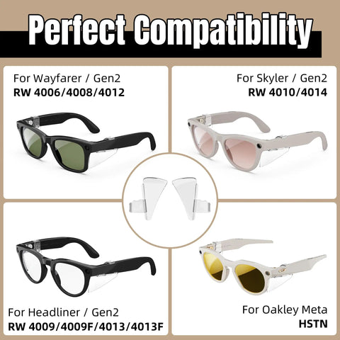 Clear Side Shield Accessory For Ray Ban Meta Wayfarer Skyler Headliner Gen 2 And Oakley Meta HSTN Smart Glasses compatibility image