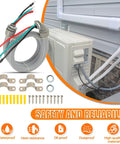 1/2 Inch Power Whip Assembly Kit With 3 Conductor 10 Gauge Preassembled AC Whip shown with fittings and installed HVAC system