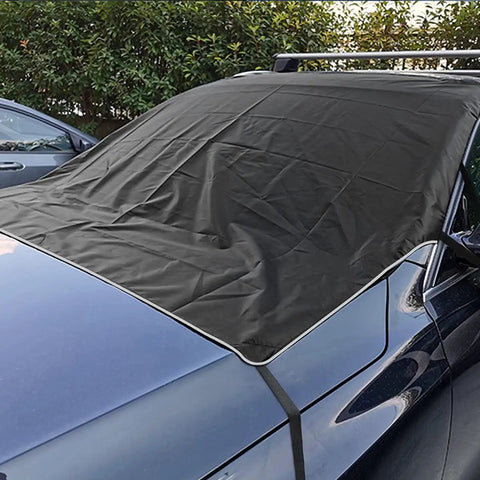 Universal Windshield Snow Cover For Cars, Trucks And Vans, Waterproof And Windproof Frost And Ice Removal Sunshade on car