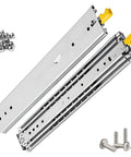 Beefy Heavy Duty Locking Drawer Slides With Screws 500 Lb Capacity Full Extension 3 Fold Ball Bearing Rails With Lock