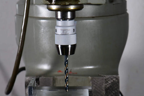 High Precision CNC Keyless Drill Chuck With R8 Integral Shank One Half Inch Capacity on a milling machine