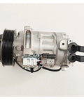 AC Compressor For Nissan Qashqai J11 Espace V Grand Scenic Kadjar AC Cooling Pump Replace 926001604r side view with pulley and ports